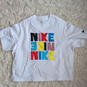 Nike Kids Multicolor Logo T-Shirt - White